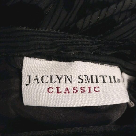 Jaclyn Smith Top S Black Floral Silk Blend Semi-sheer Sparkle Boho Whimsigoth - Picture 6 of 8